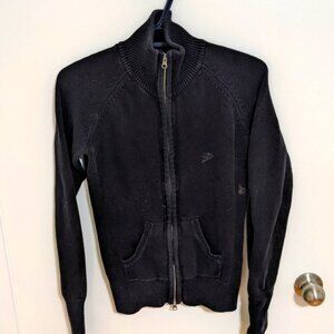 Womens Medium Black Zip Up Sweater